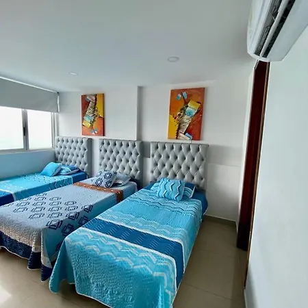 Apartamento Al-2 Frente A La Playa Con Aire Acondicionado Y Wifi Cartagena